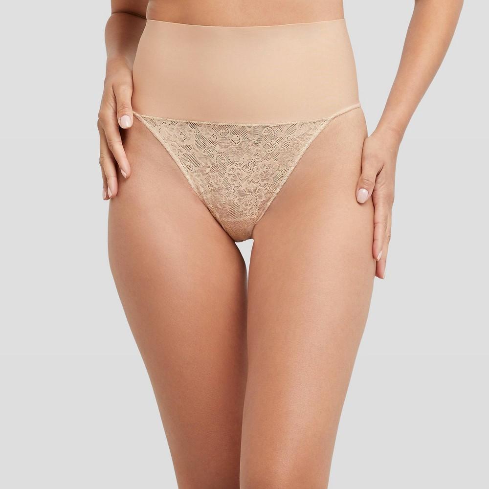 Maidenform Self Expressions Women's Tame Your Tummy Thong SE0049 XL: Firm Compression, Mid Rise Shapewear Product Image