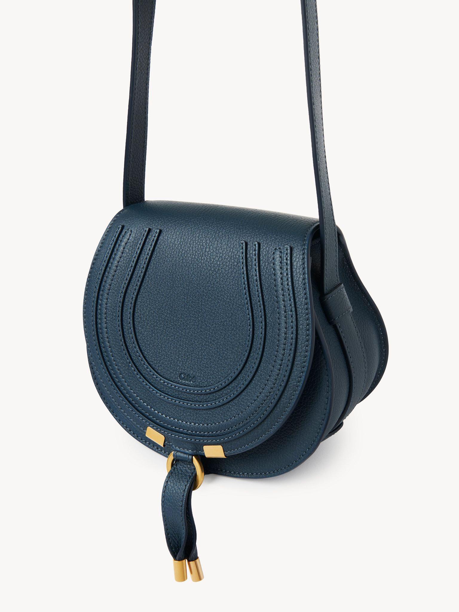 Small Marcie saddle bag in grained leather Product Image