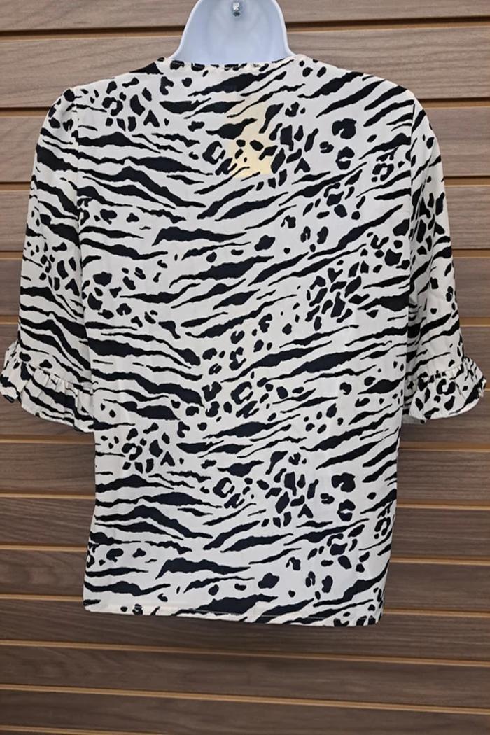 Ruffle Sleeve Tiger Print Product Image