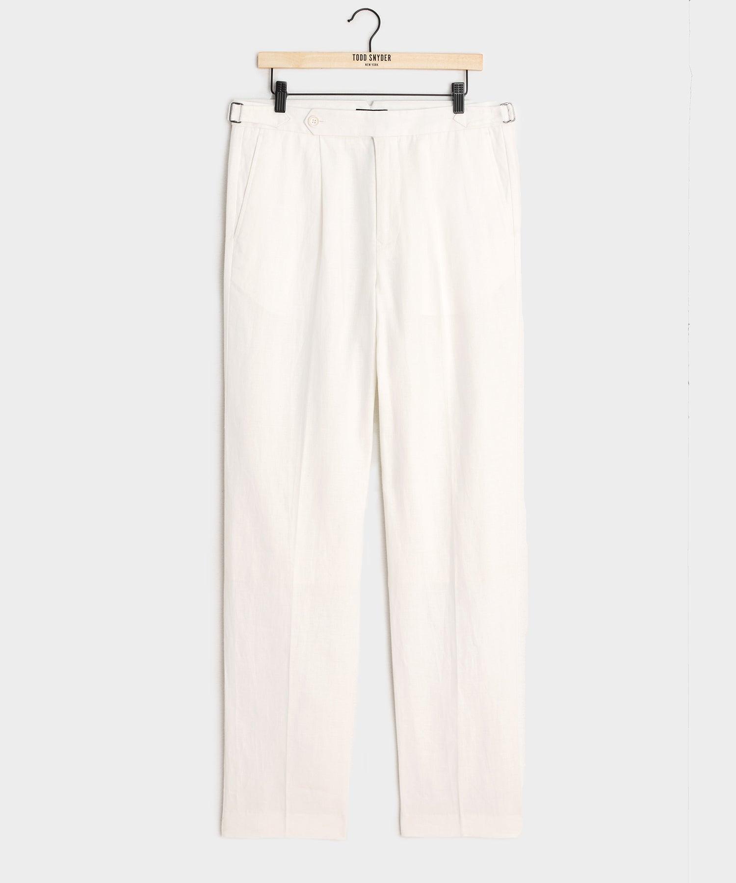 Straight Fit Irish Linen Side Tab Trouser Product Image