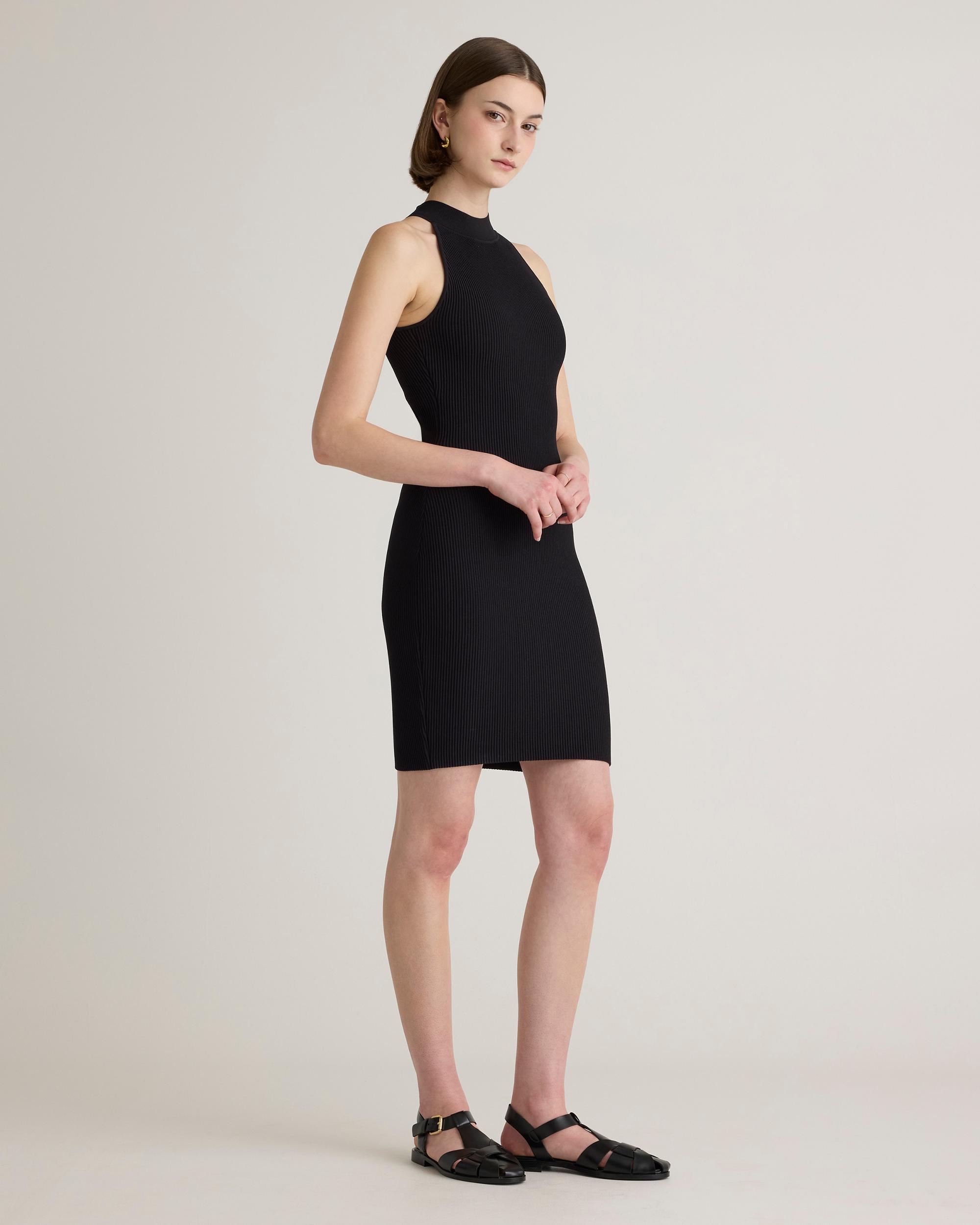 Quince | Women's High Neck Ribbed Knit Mini Dress Recycled nylon/polyester/spandex Product Image