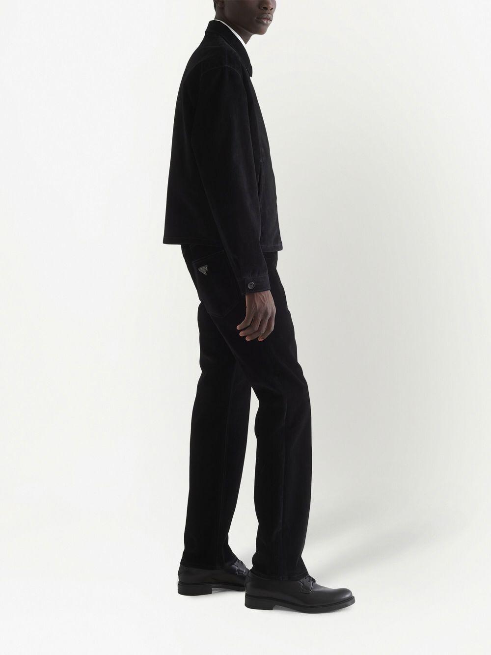 triangle-logo velvet blouson jacket Product Image