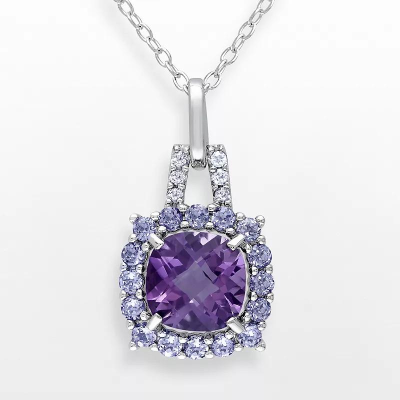 Stella Grace Sterling Silver Amethyst, Tanzanite and Diamond Accent Frame Pendant, Women's,  Product Image