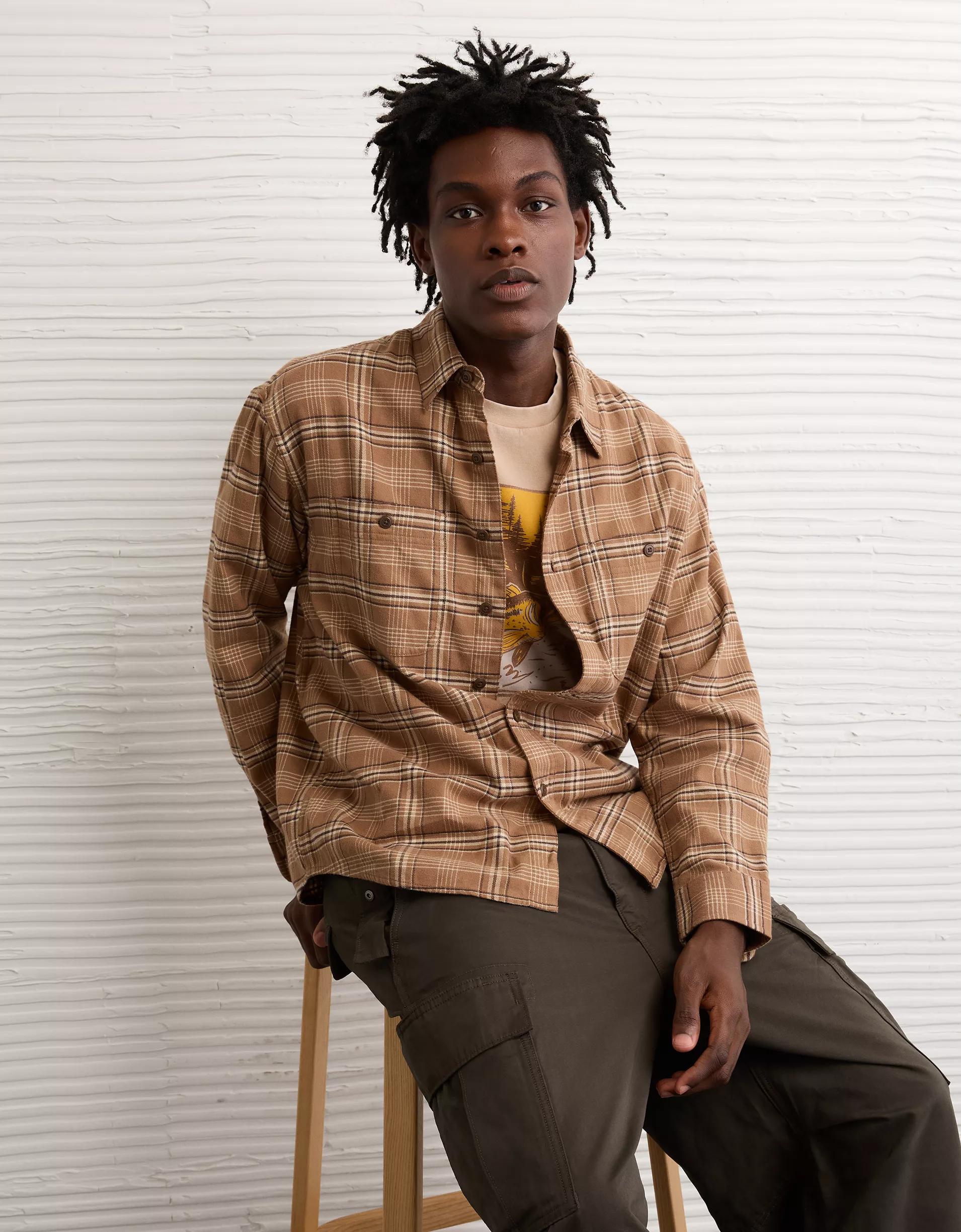AE Relaxed Fit Everyday Flannel Shirt Product Image