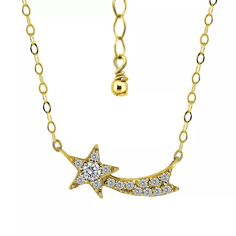 Aleure Precioso Sterling Silver Cubic Zirconia Shooting Star Frontal Necklace, Women's, Size: 16-18" ADJ Product Image