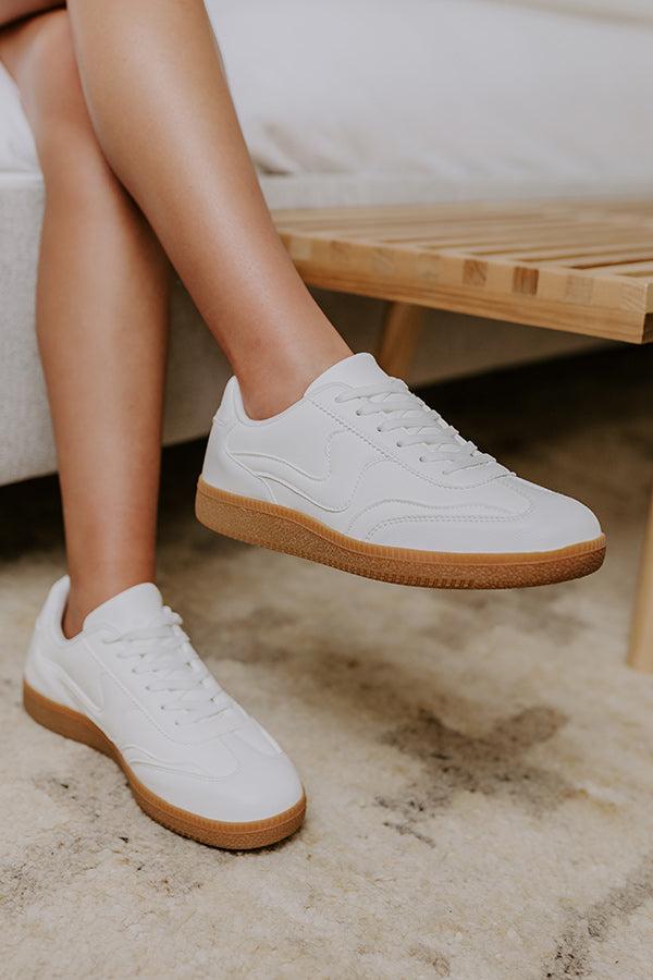 The Miley Faux Leather Sneaker in White Product Image