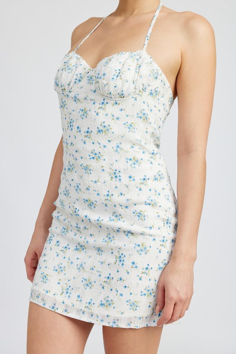 FINAL SALE Calista Floral Halter Mini Dress Product Image