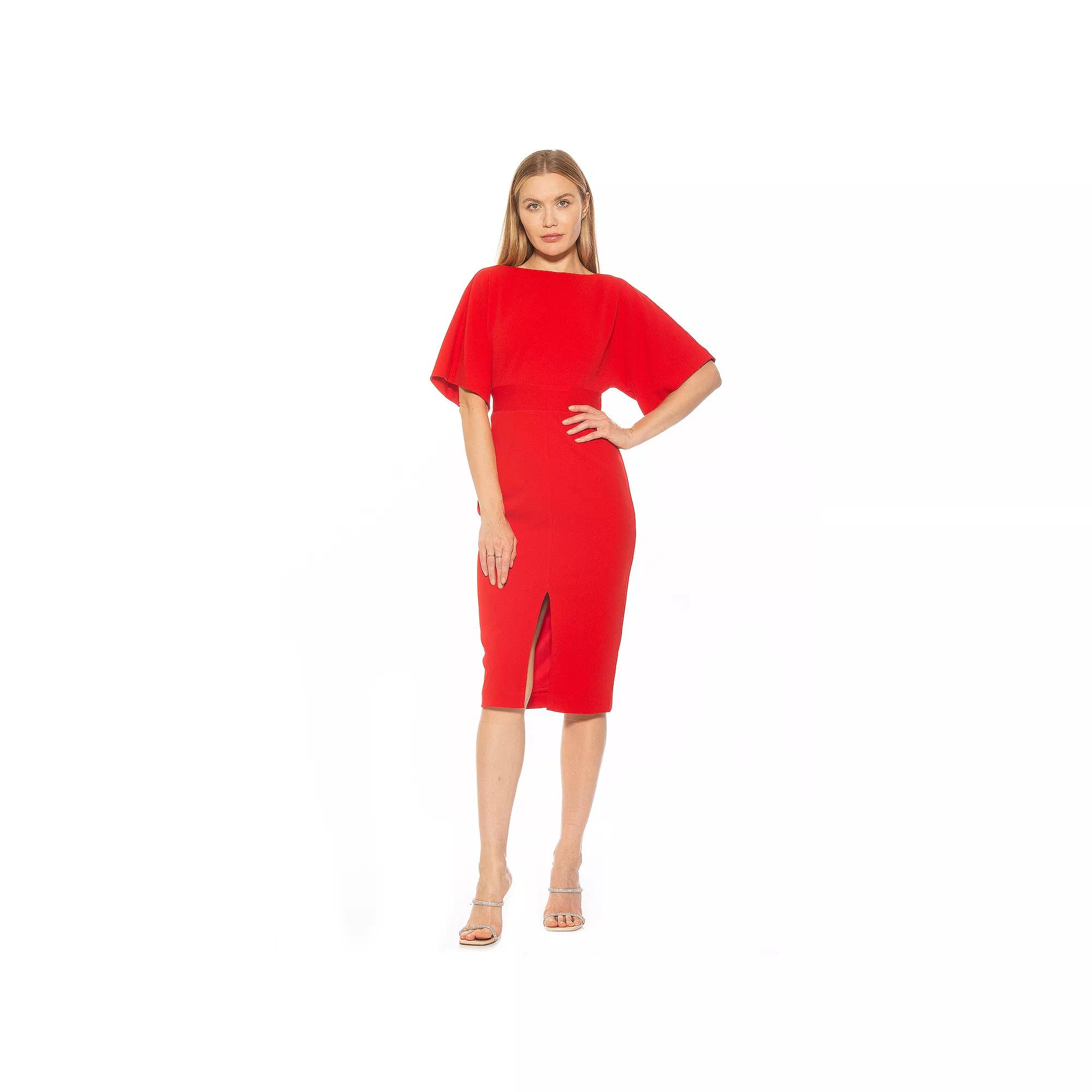Women's ALEXIA ADMOR Trumpet Sleeve Midi Sheath Dress,  Product Image
