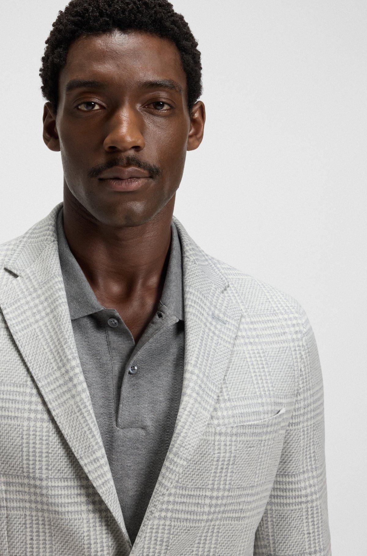 Slim-fit blazer in checked stretch fabric Product Image