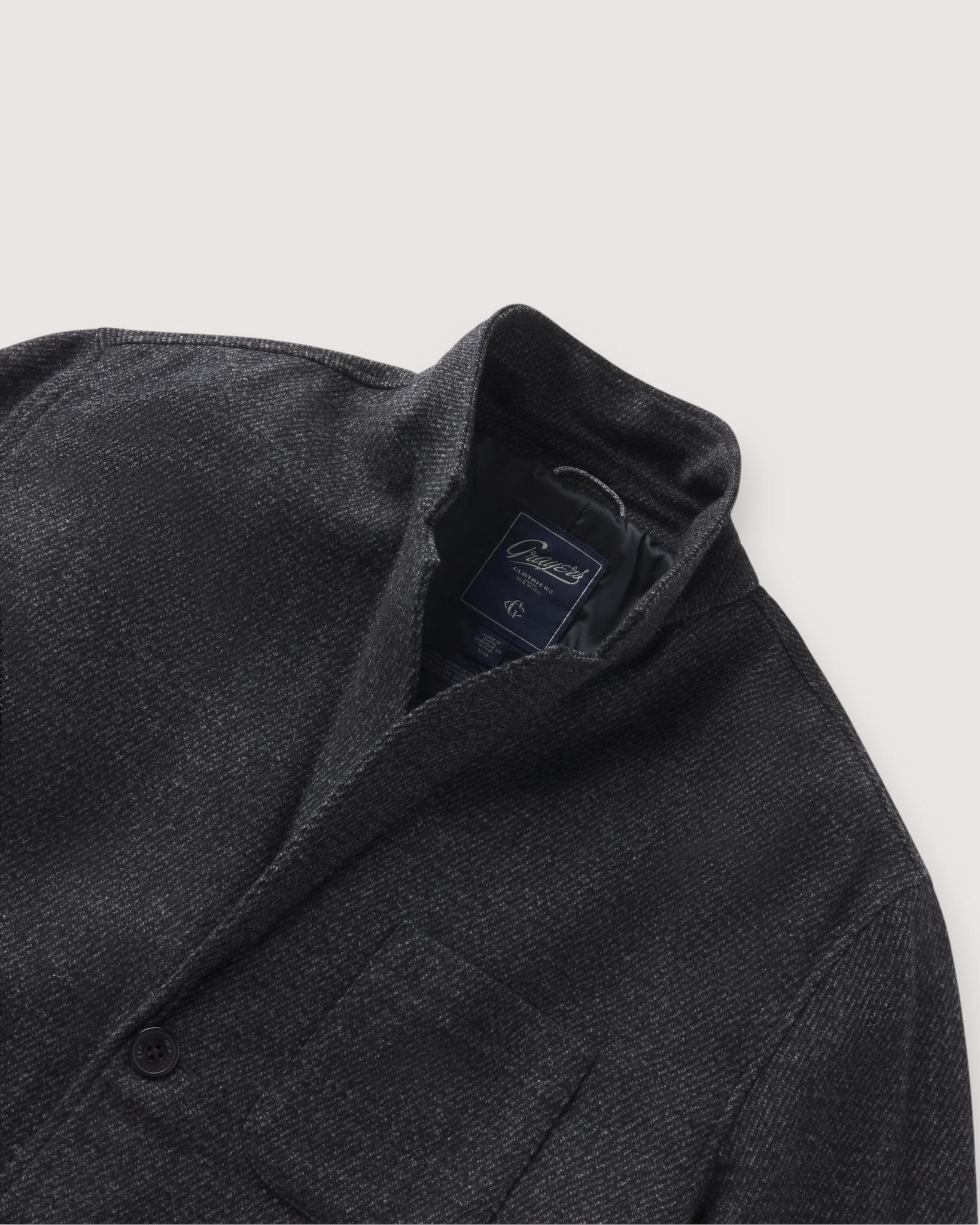 Hutton Wool Twill Sport Coat - Charcoal Product Image