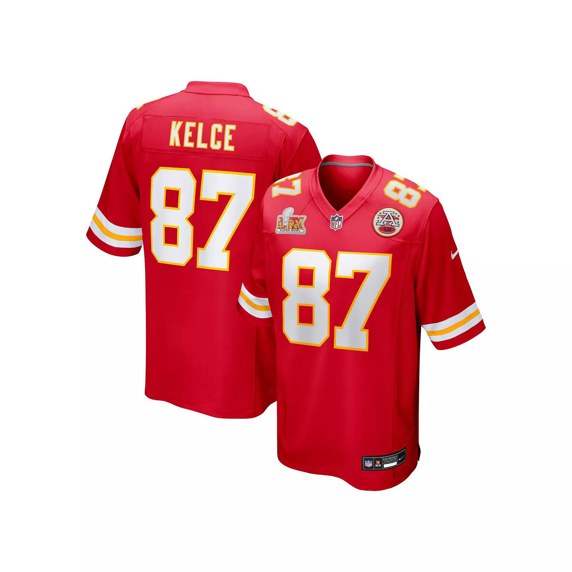 Men's Nike Travis Kelce Red Kansas City Chiefs Super Bowl LIX Game Jersey, Size: Medium Product Image