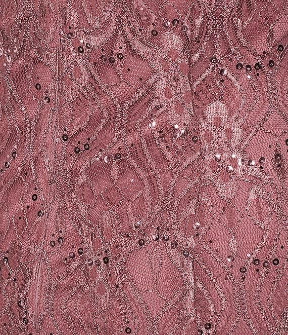 R & M Richards Plus Size Keyhole Neck Glitter Lace Mermaid Gown Product Image