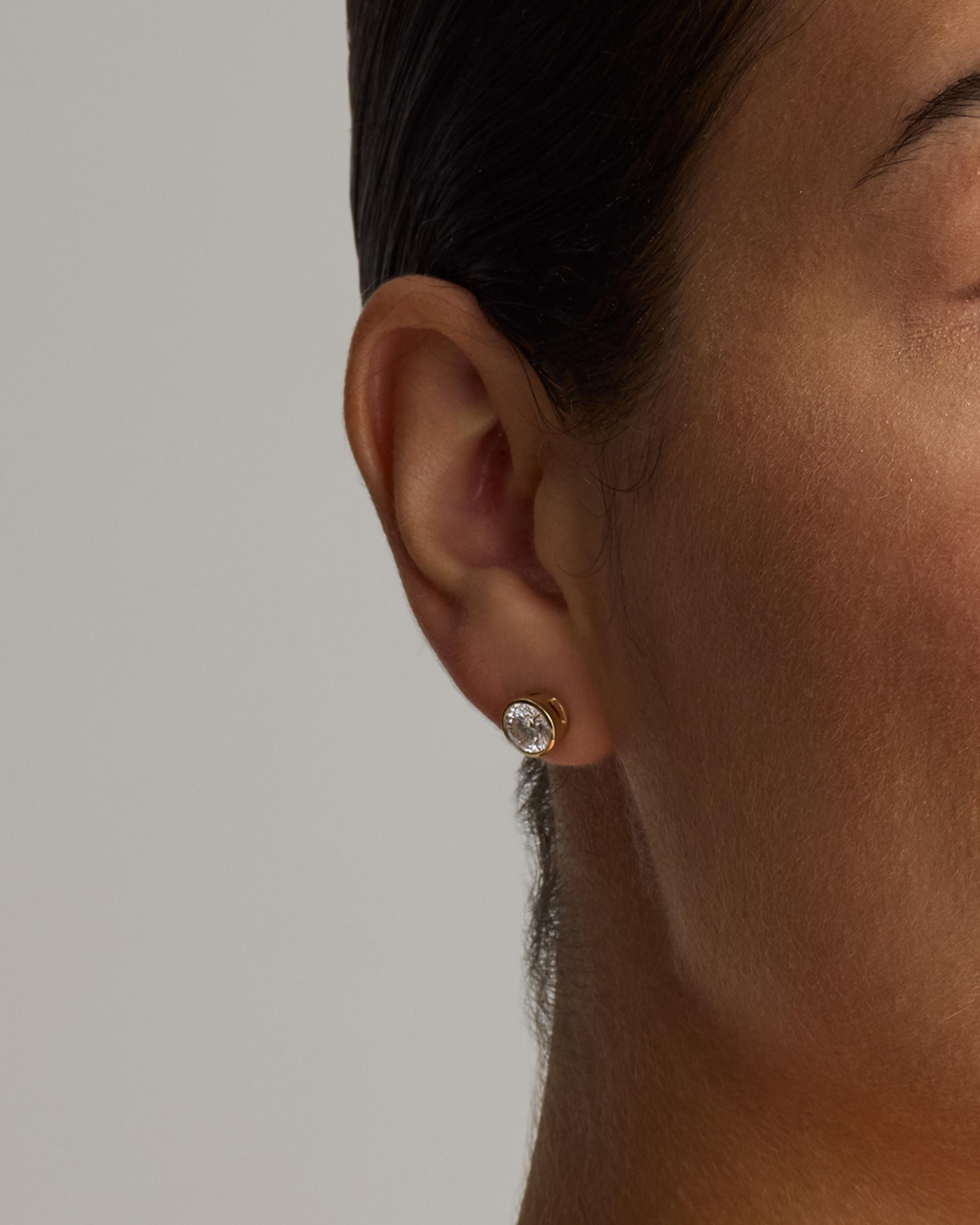 Quince | Women's 14K Gold Lab Grown Diamond Bezel Studs Product Image