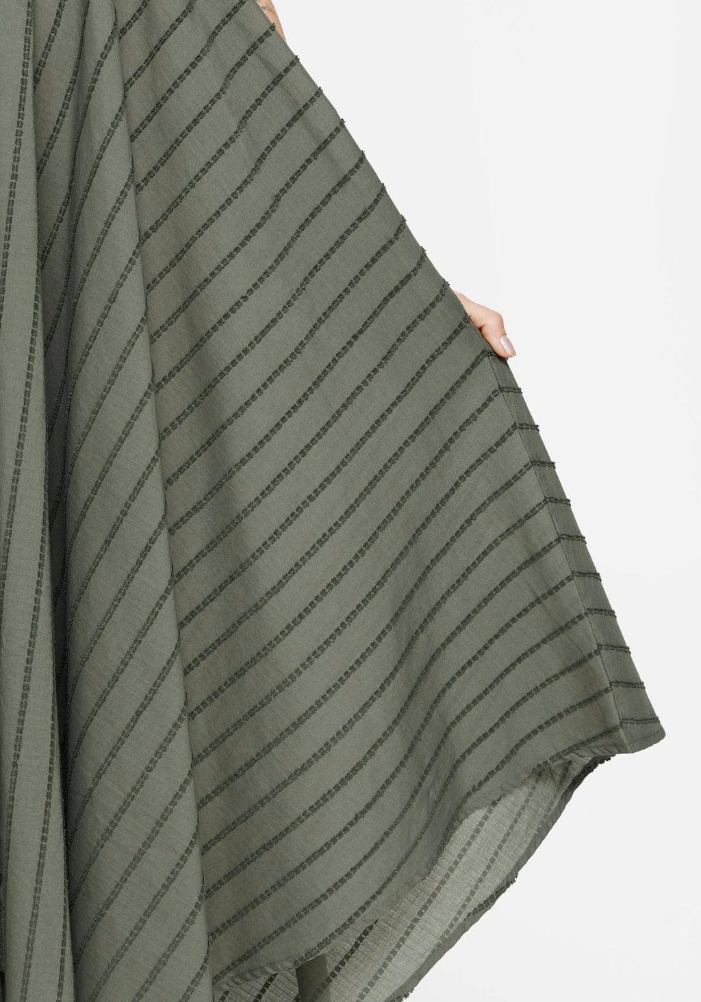 Blythe Cotton Handkerchief Hem Midaxi Dress - Green Product Image