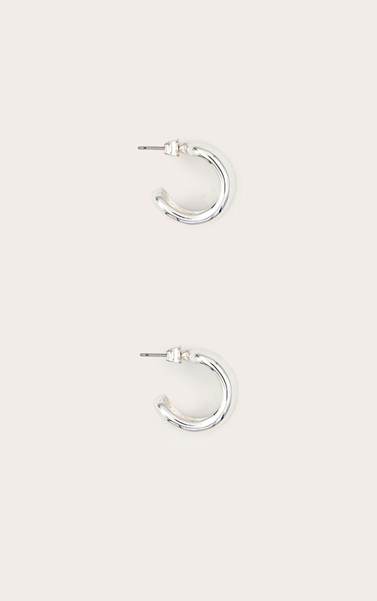 Silver Plated Smooth Hoop Earring Product Image