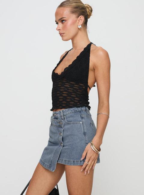 Denis Mini Denim Skirt Light Blue Product Image