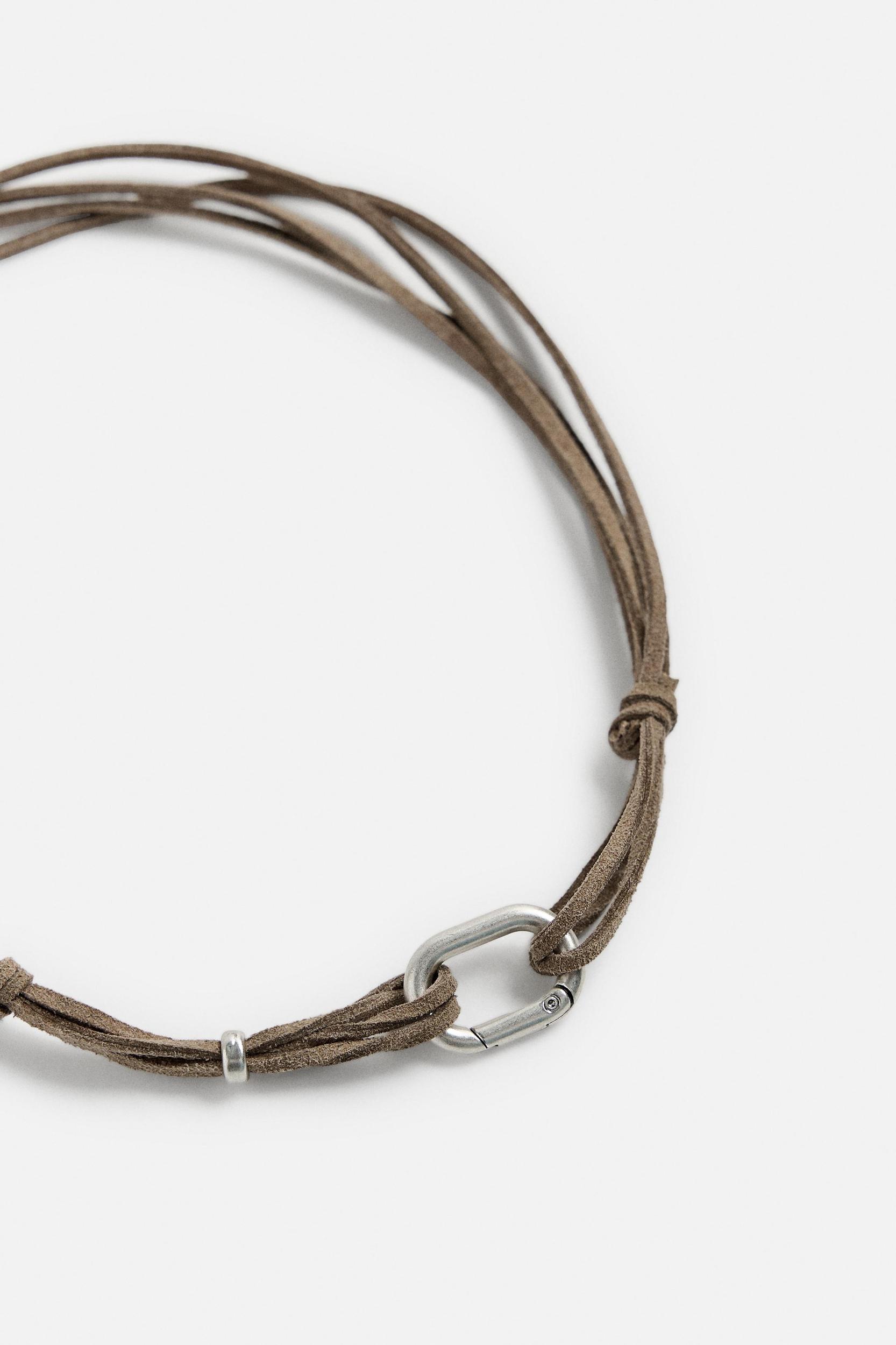 FAUX LEATHER COMBINATION NECKLACE Product Image