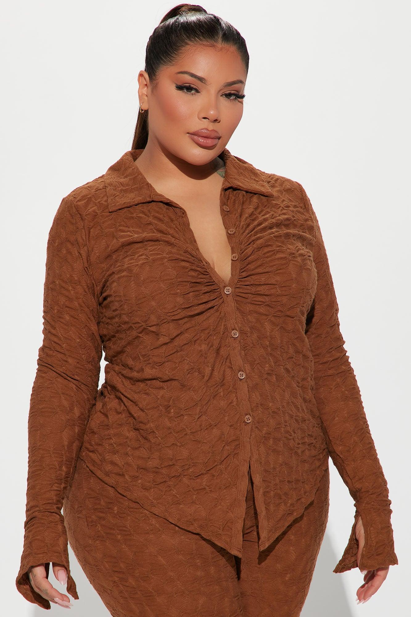 Petite Liliana Pant Set - Brown Product Image