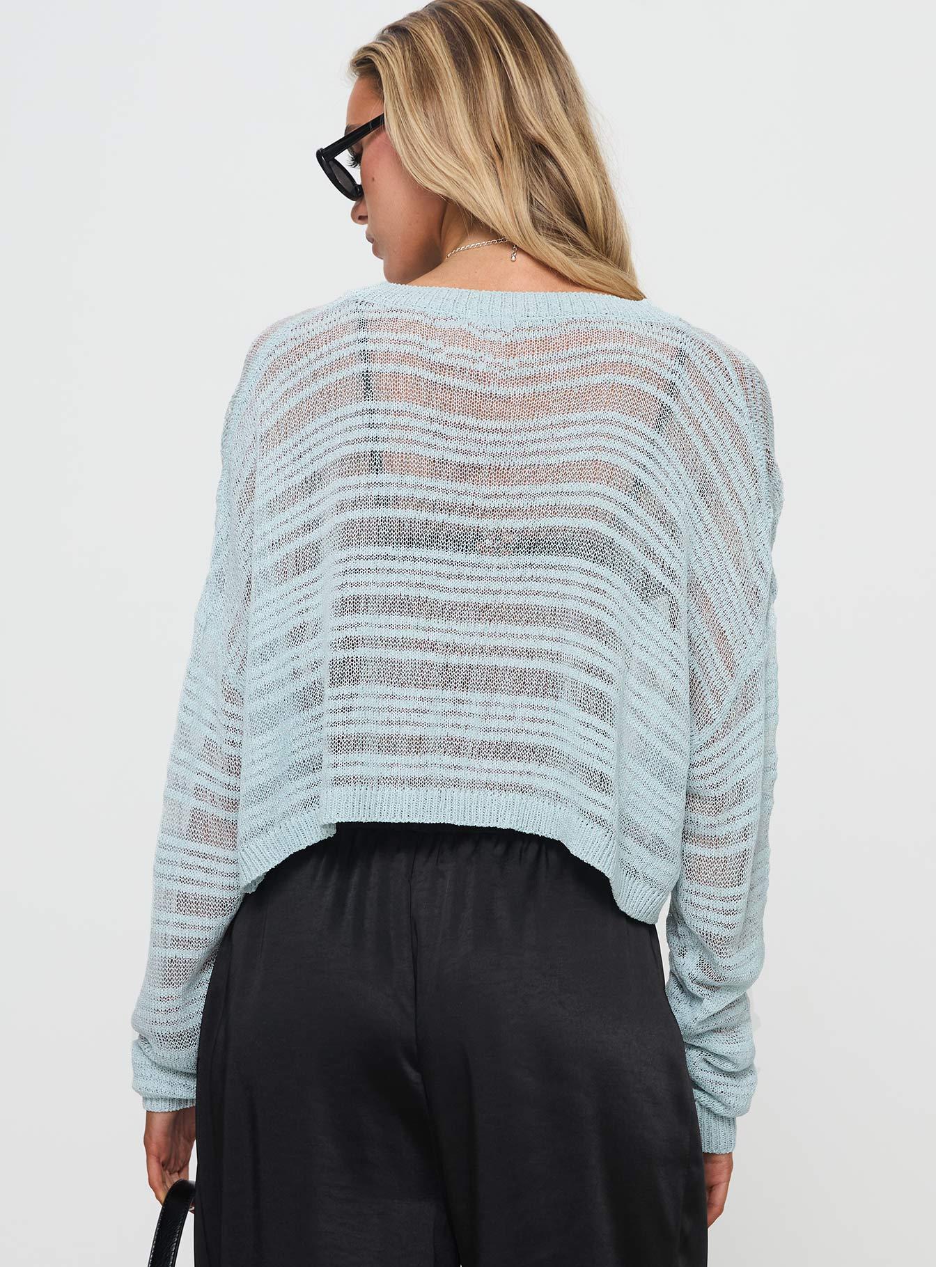 Obarik Cropped Sweater Blue Product Image