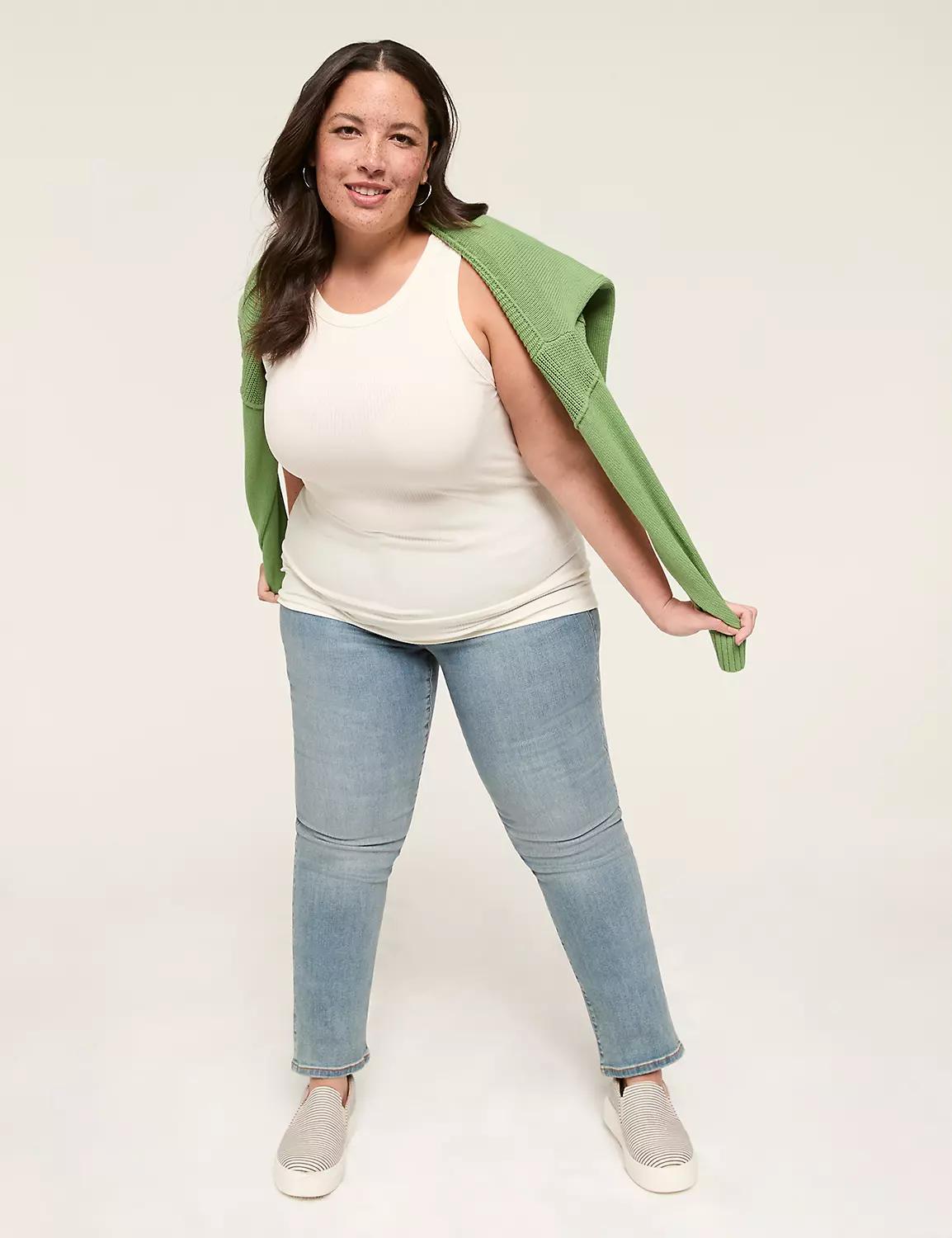 High-Neck Rib Tank Product Image