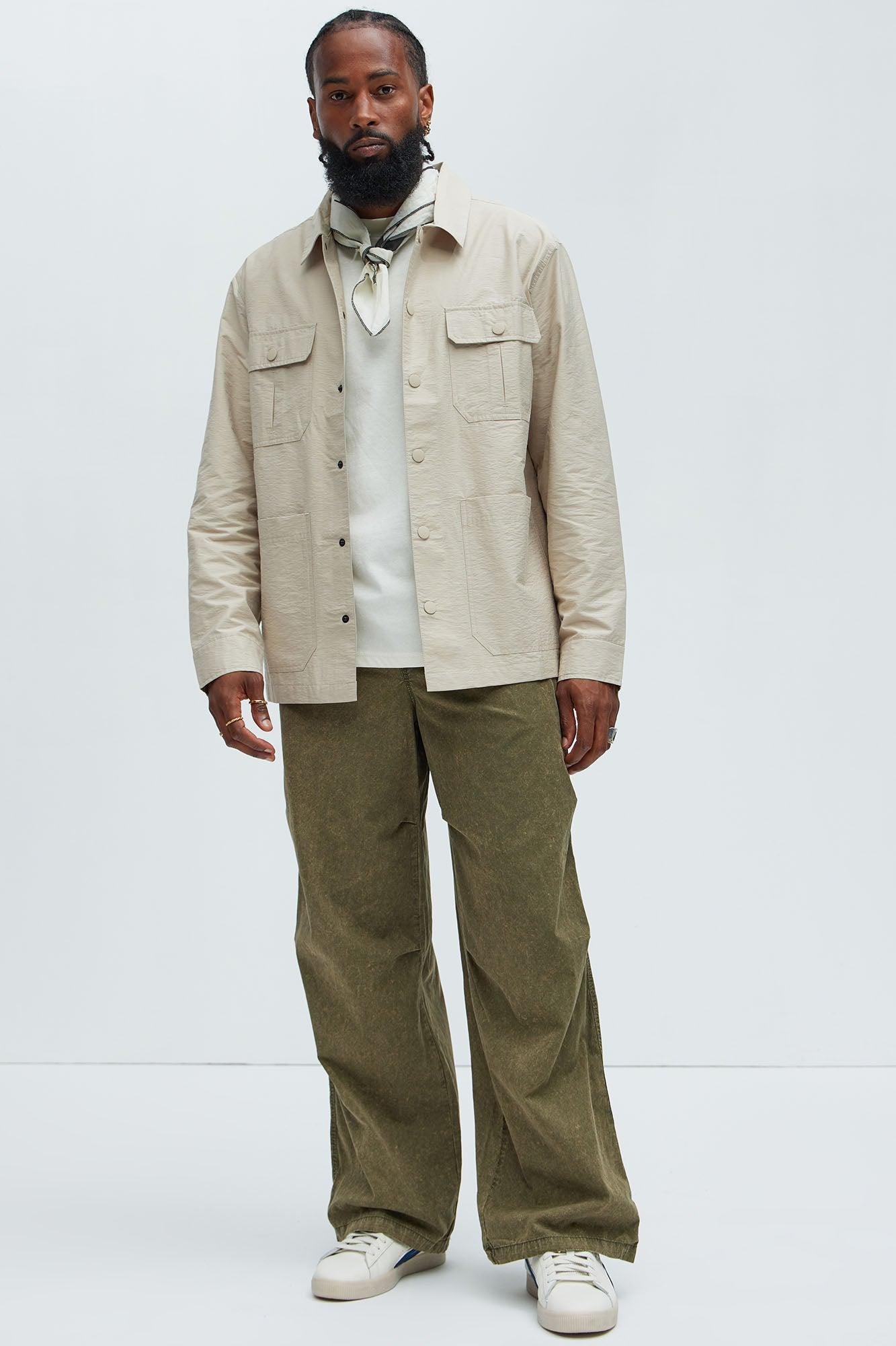 Top Tech Button Up Shirt - Tan Product Image