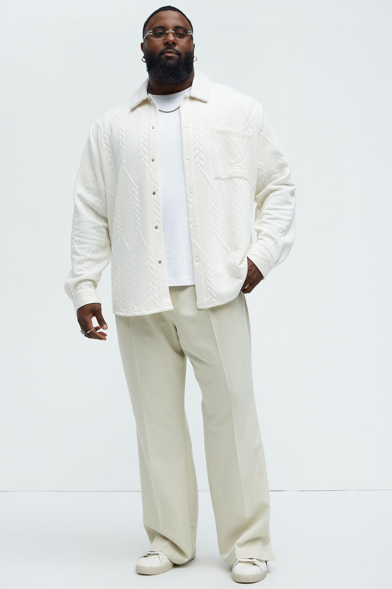 Kershaw Knit Button Up Shirt - Cream Product Image