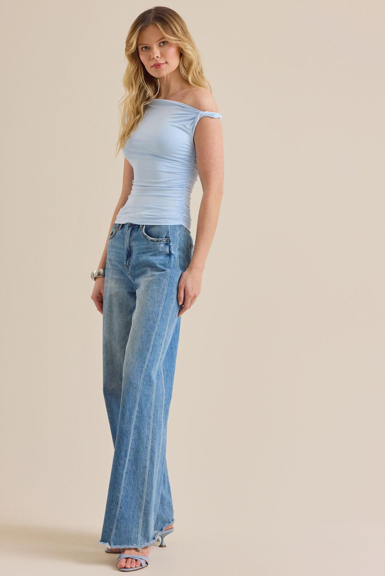 Annie Asymmetrical Twist Neck Top Product Image