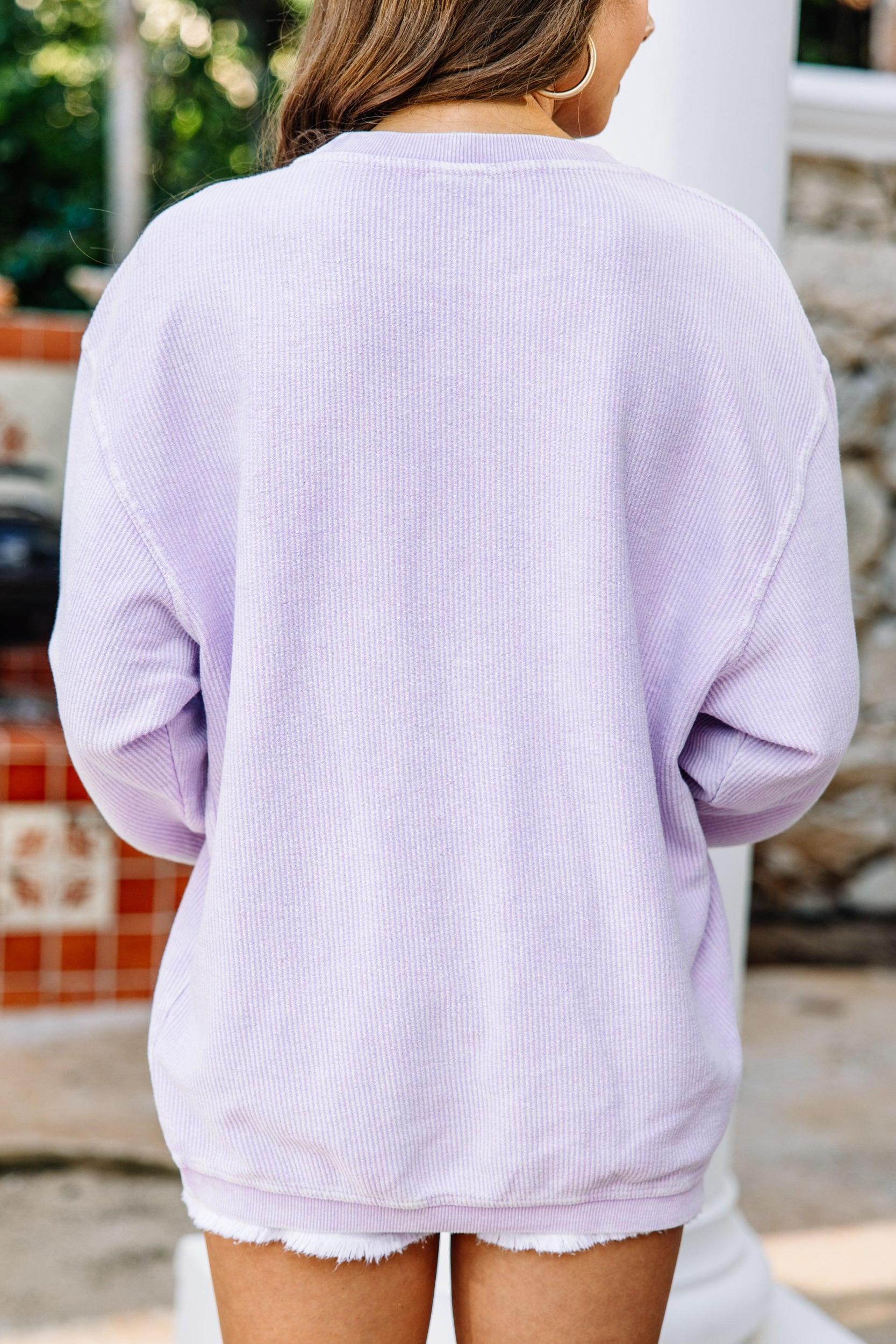 Wife Lilac Purple Corded Embroidered Sweatshirt Female Product Image