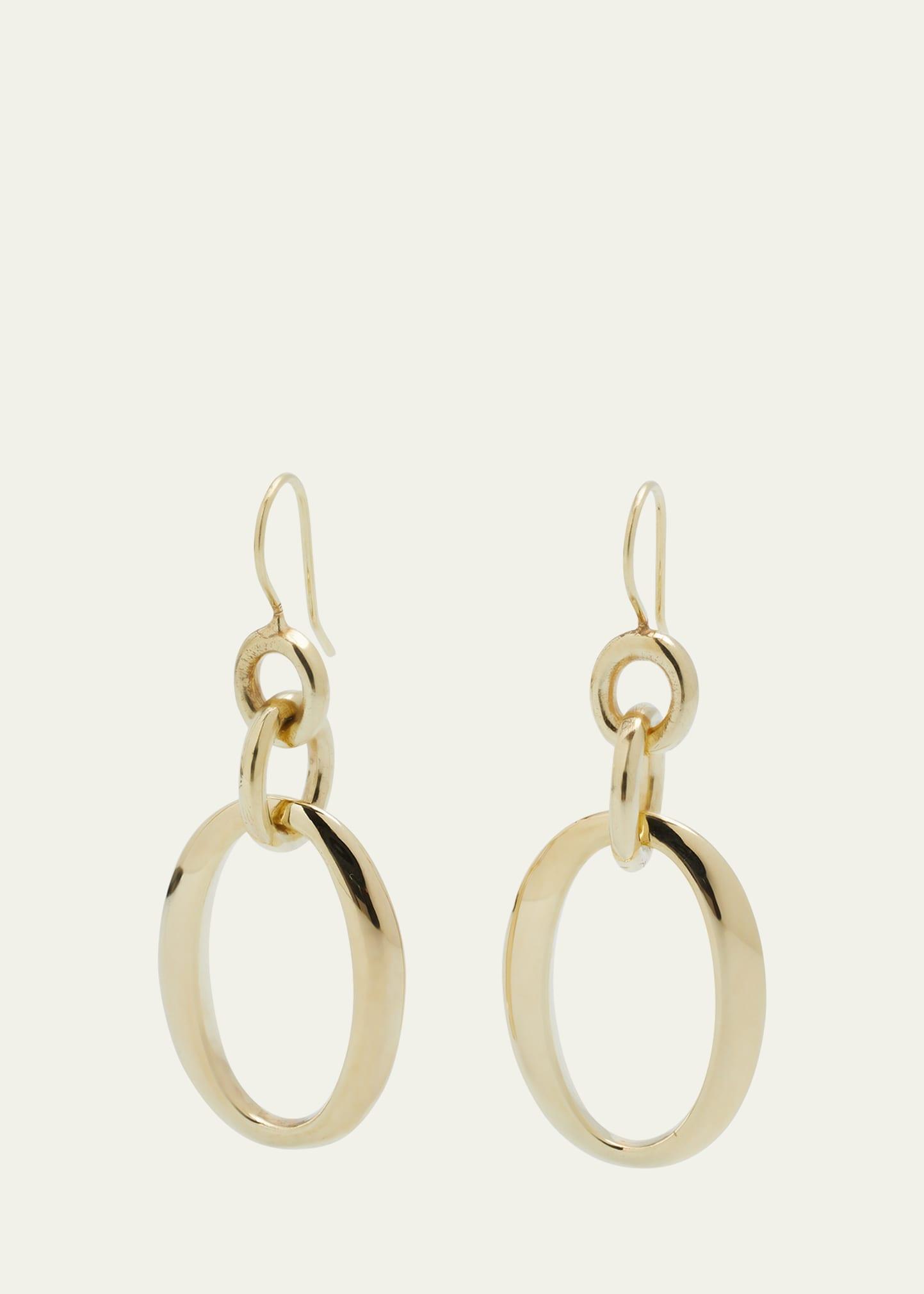 Short Oval Link Earrings in 18K Gold Product Image