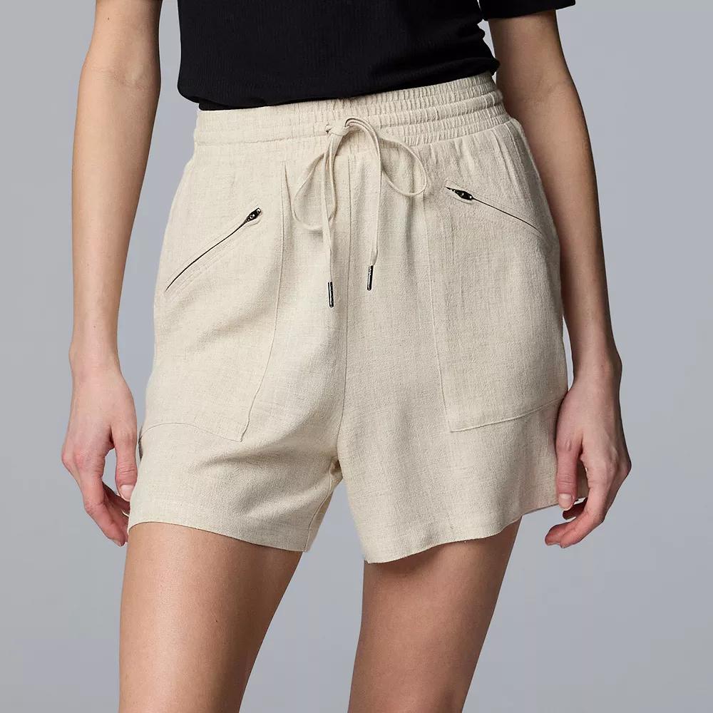 Women's Simply Vera Vera Wang Zip Front Shorts, Size: Small, Vera Flax Product Image
