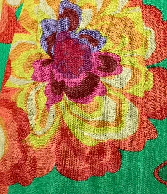 GB Coordinating Floral High Waist Linen Blend Wide Leg Pants Product Image