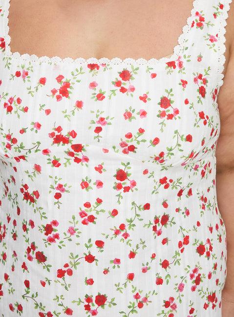 Dasha Mini Dress White Floral Curve Product Image