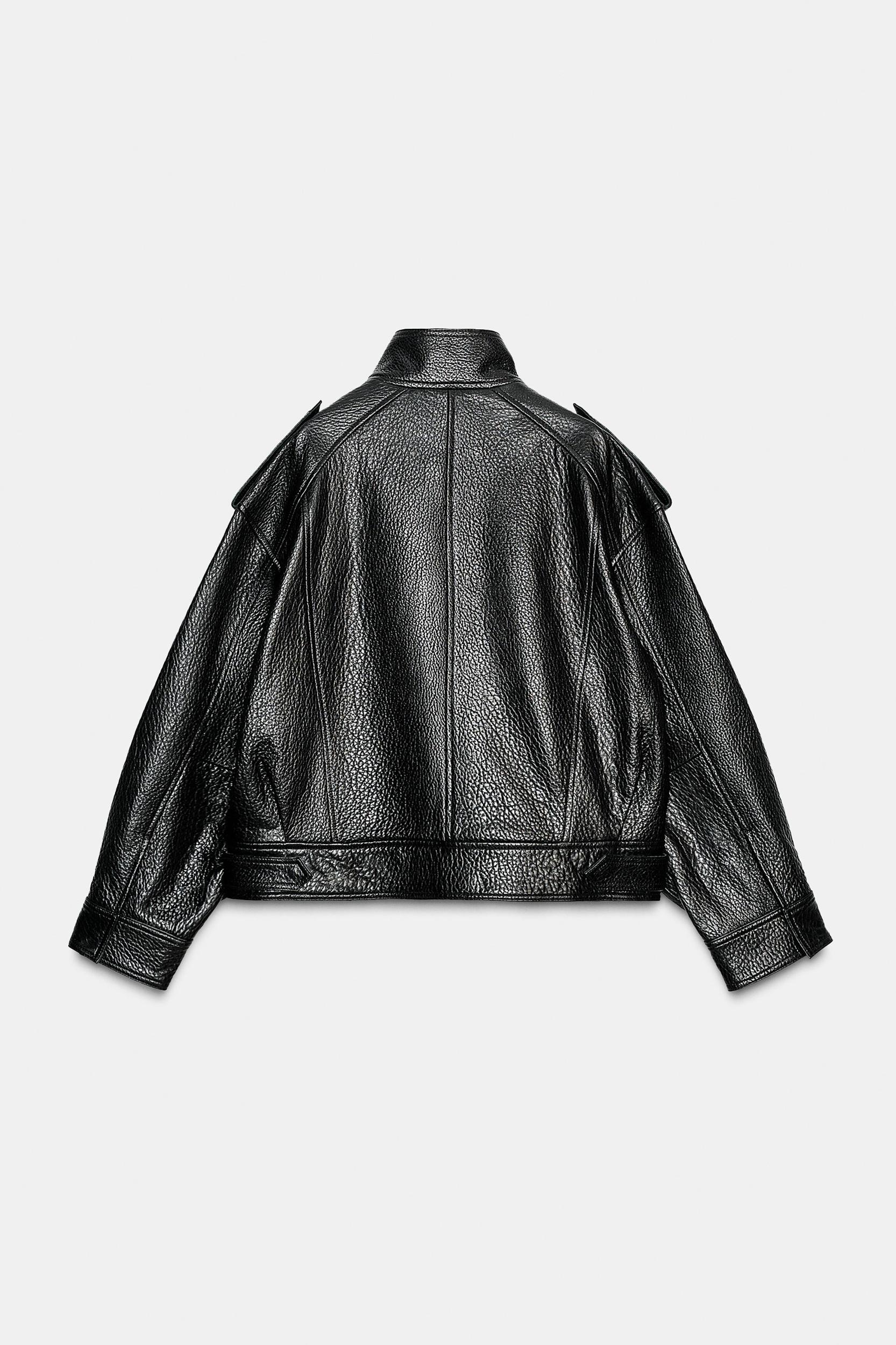 LEATHER BOMBER JACKET ZW COLLECTION LIMITED EDITION Product Image