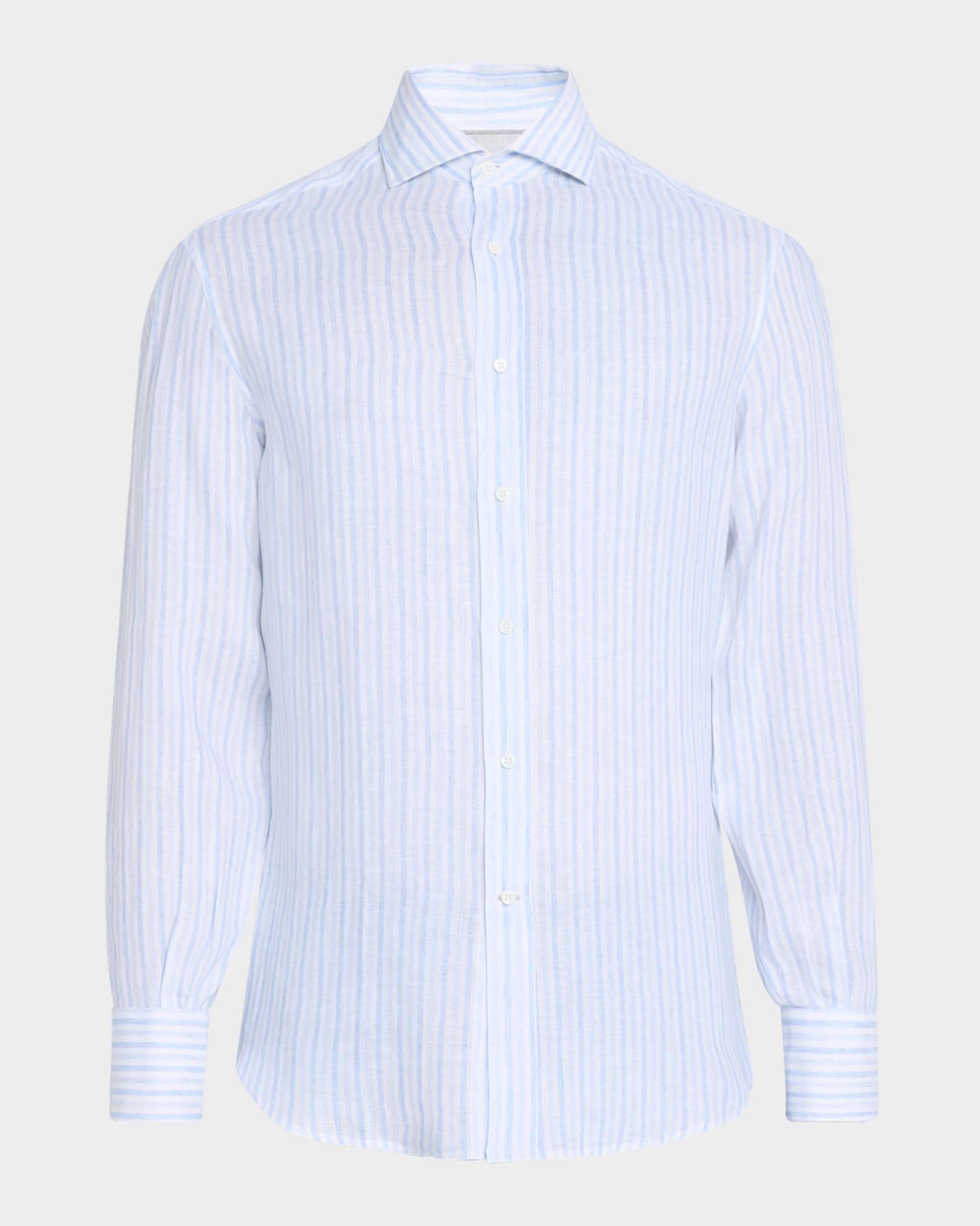 Men's Linen Multi-Stripe Sport Shirt Product Image