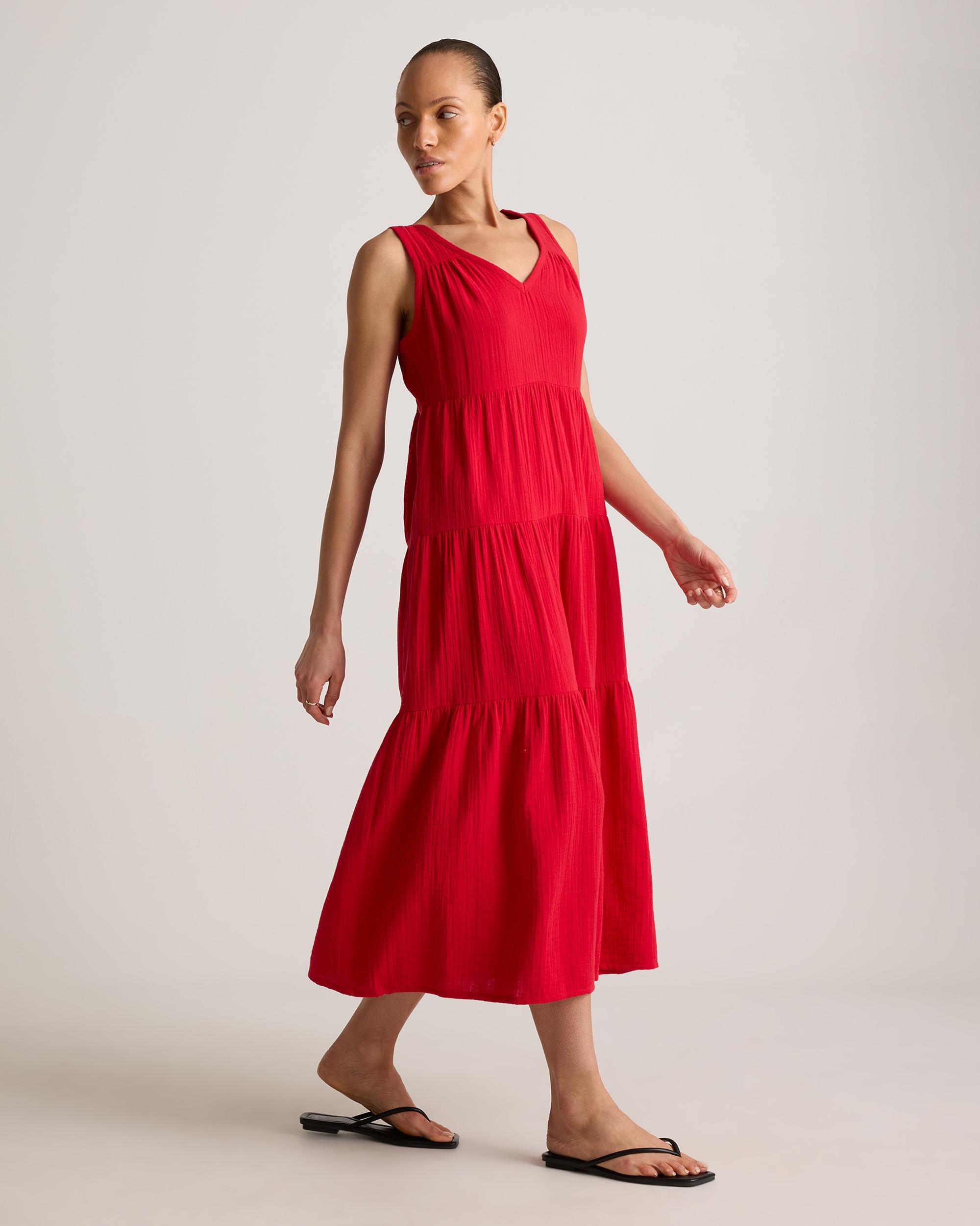 Quince | Women's Gauze Tiered Maxi Dress Organic Cotton Product Image