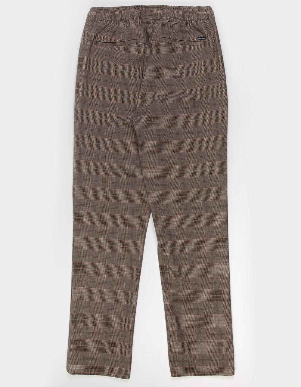 BRIXTON Broadway Houndstooth Relaxed Elastic Waist Mens Pants - BROWN Product Image
