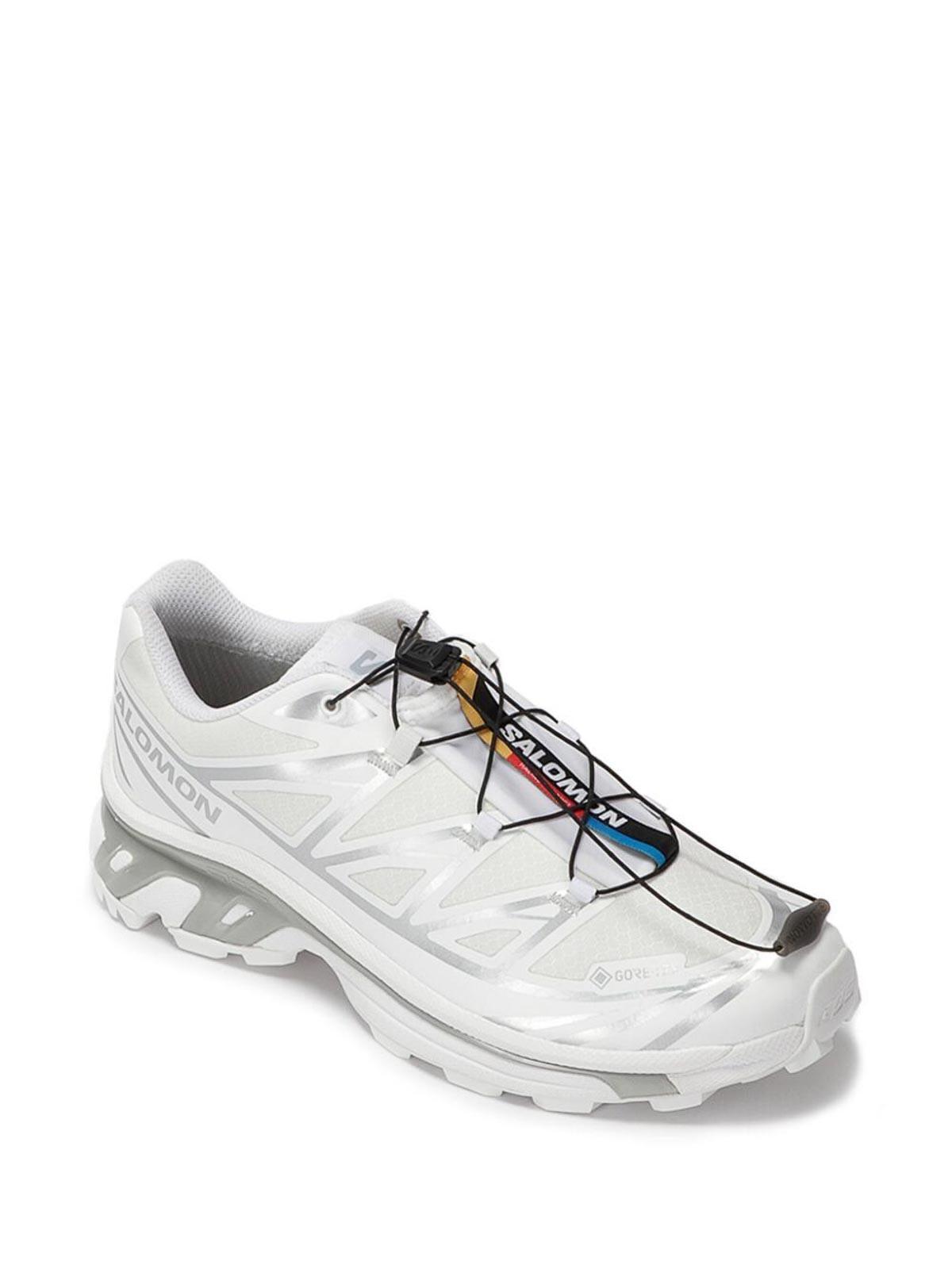 SALOMON Mens White White Silver Xt-6 Gtx Quick-lace Mesh Low-top Trainers Product Image