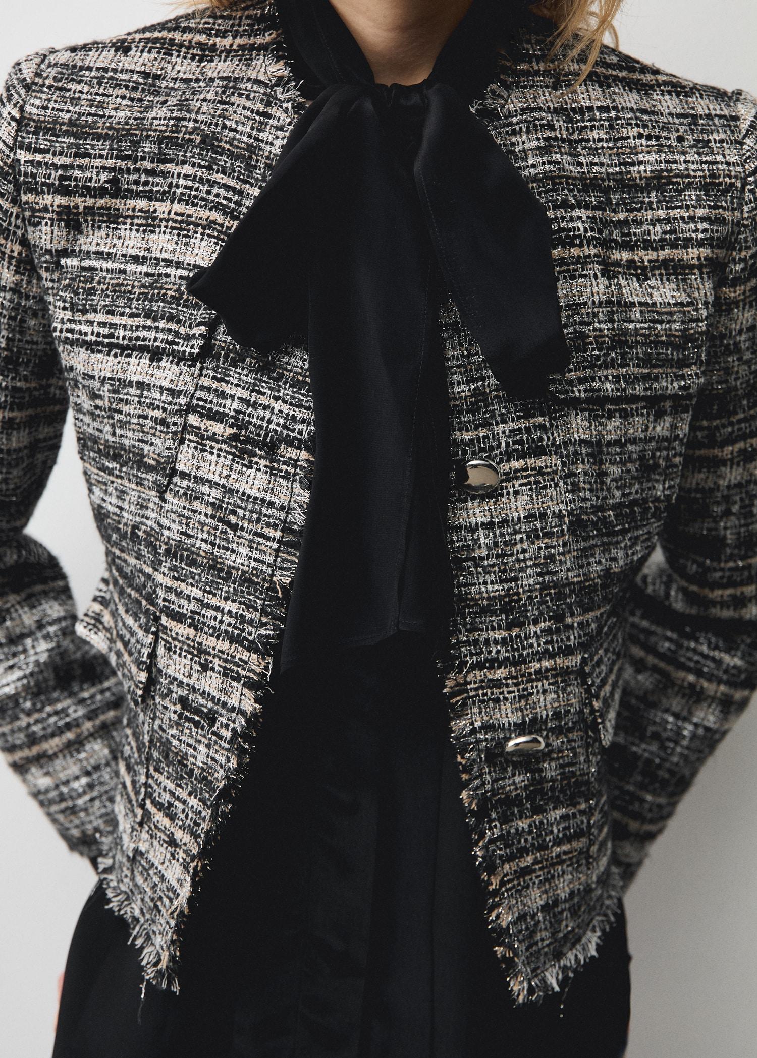 Satin shirt with bow - Women | MANGO USA Product Image