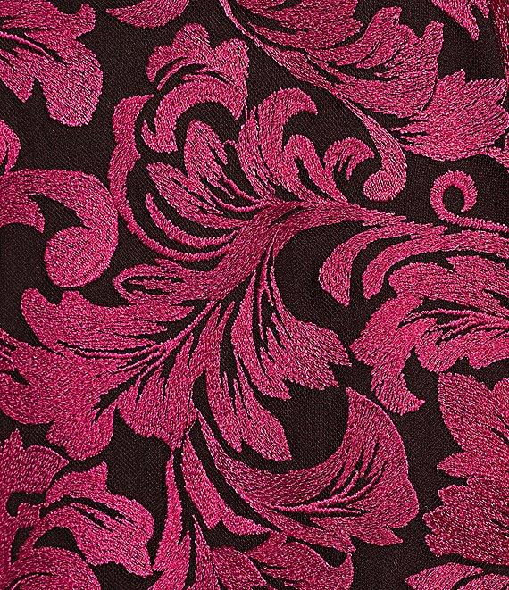 Caroline Rose Bella Soiree Embroidered Mesh Lace 3/4 Bell Sleeve Shift Dress Product Image