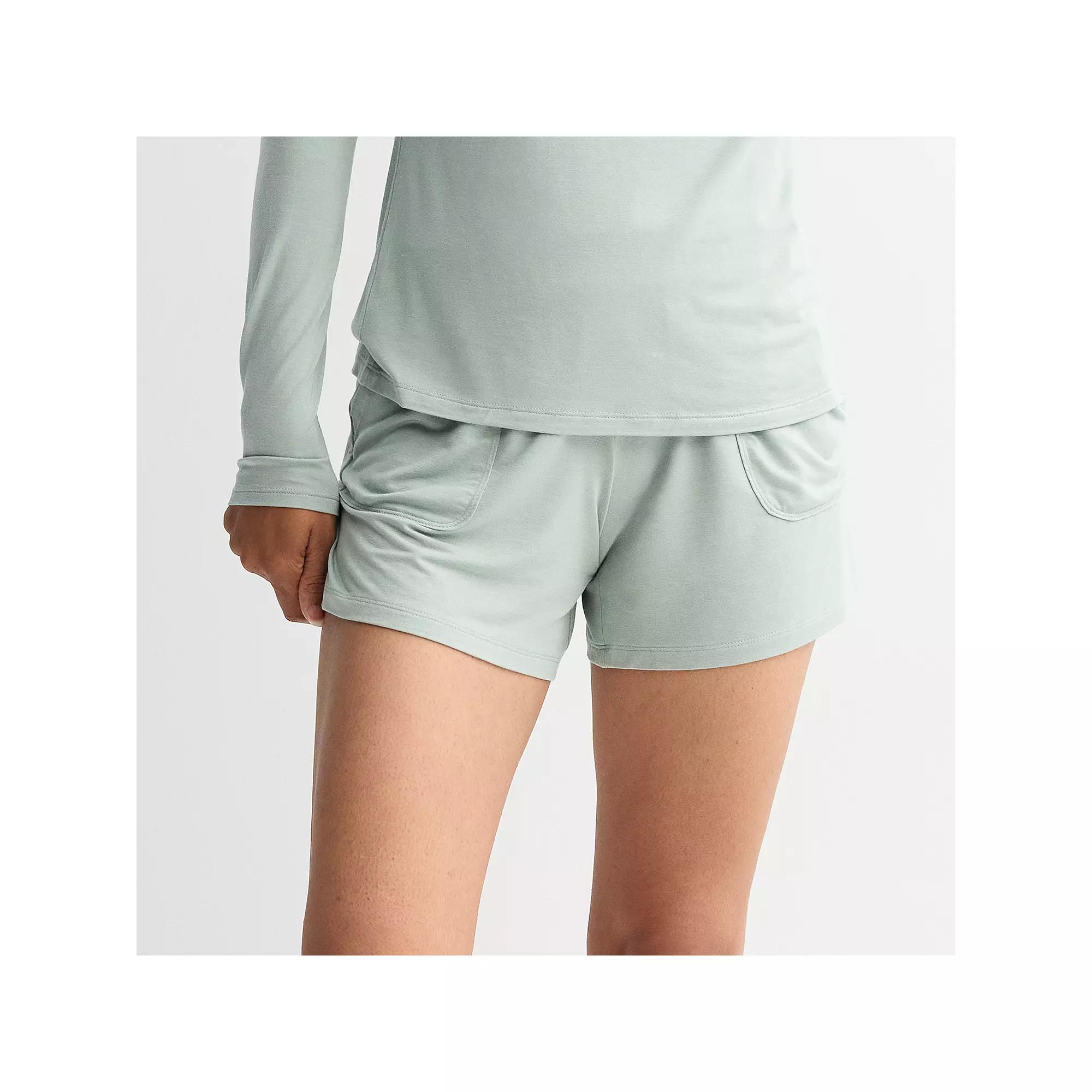 Women's Sonoma Goods For Life® Fold Over Sleep Shorts, Size: XL, White Green Product Image