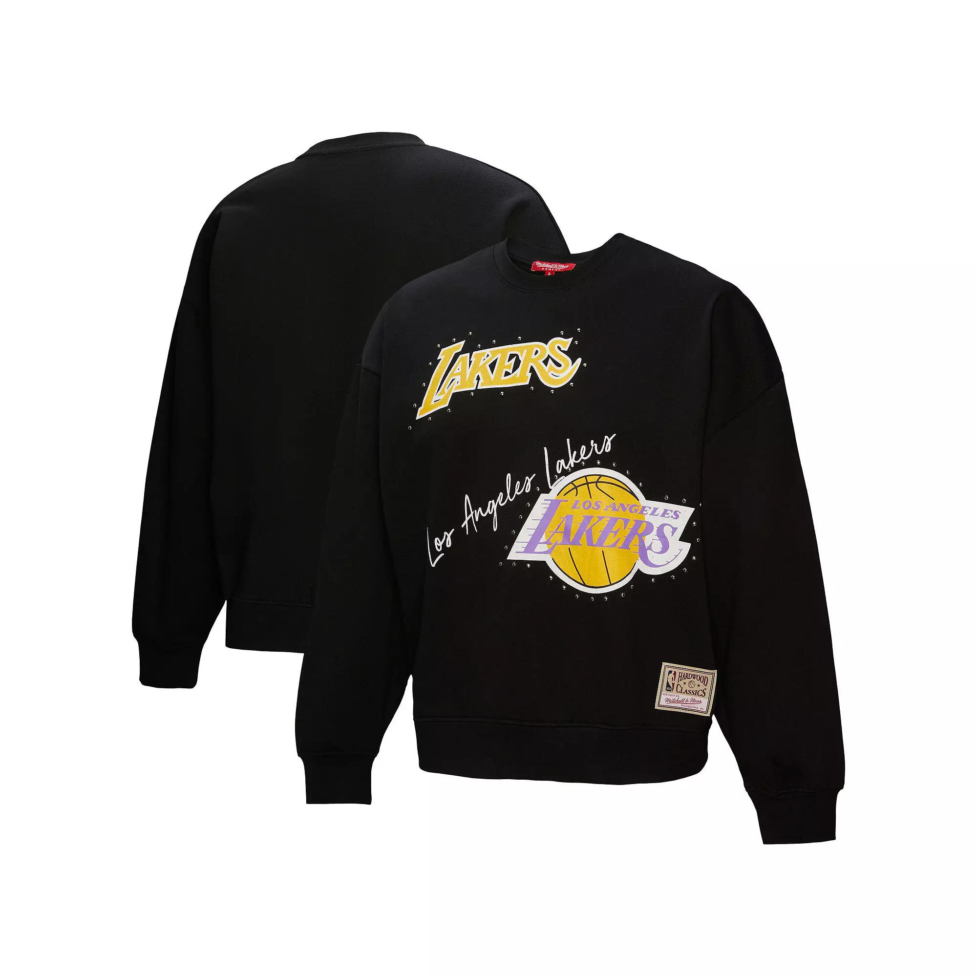 Women's Mitchell & Ness Black Los Angeles Lakers Hardwood Classics Home Team Pullover Sweatshirt,  Product Image