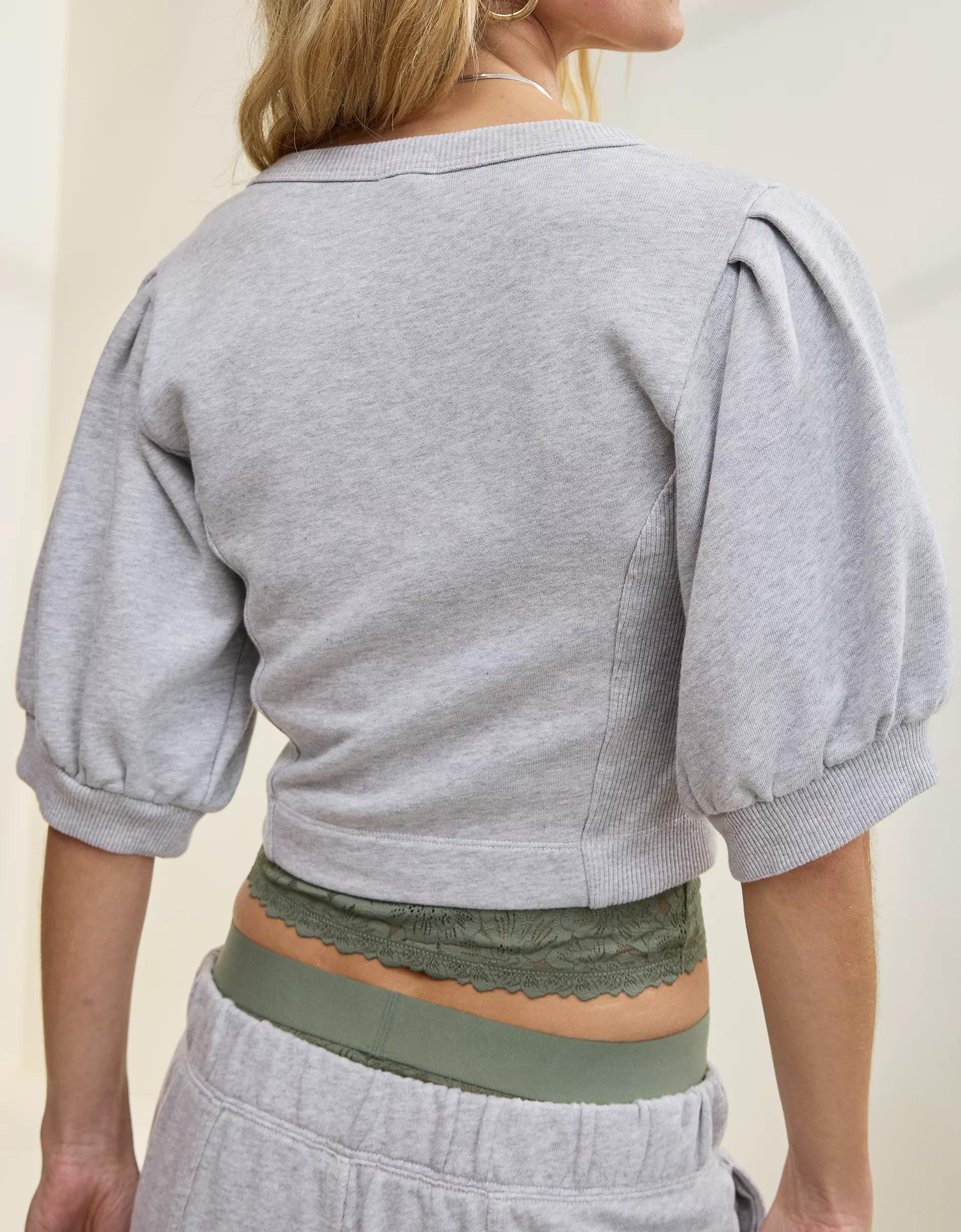 Aerie Seams Right Short Sleeve Sweatshirt Product Image