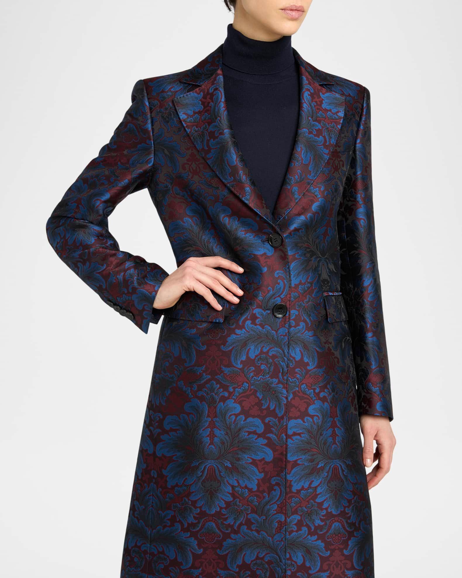 Floral Brocade Single-Breasted Princess Coat Product Image