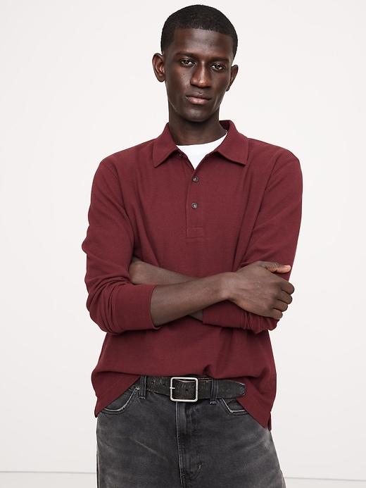 Waffle-Knit Polo Product Image