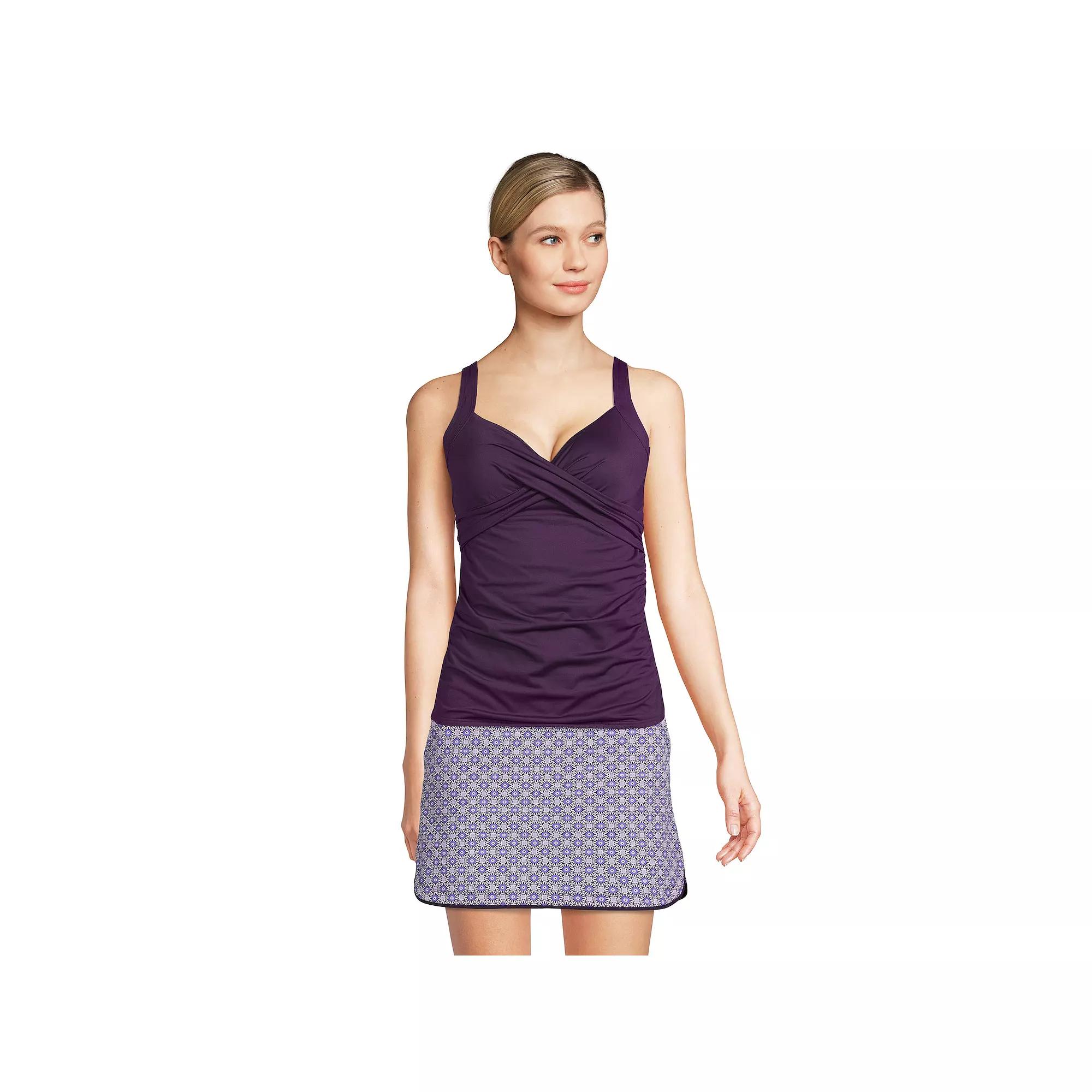 Women's Lands' End Surplice Underwire Tankini Swimsuit Top,  Product Image