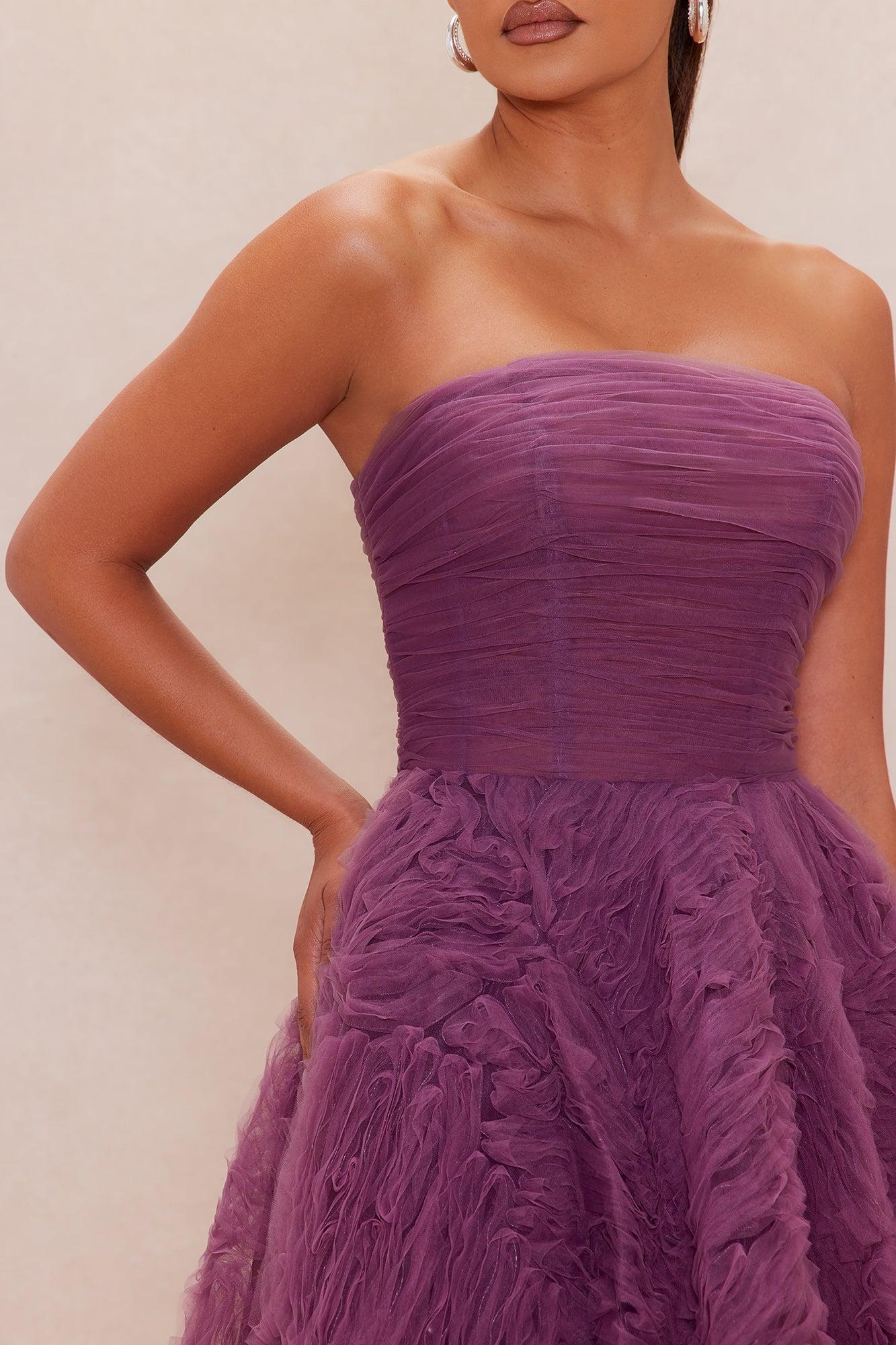 Charlie Strapless Tulle Gown - Purple Female Product Image