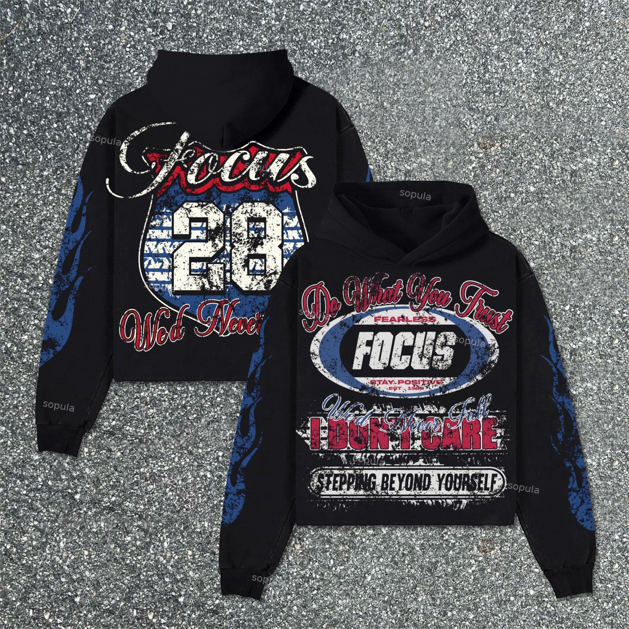 Sopula Focus On Retro Old Printed Graphics Hoodie Product Image