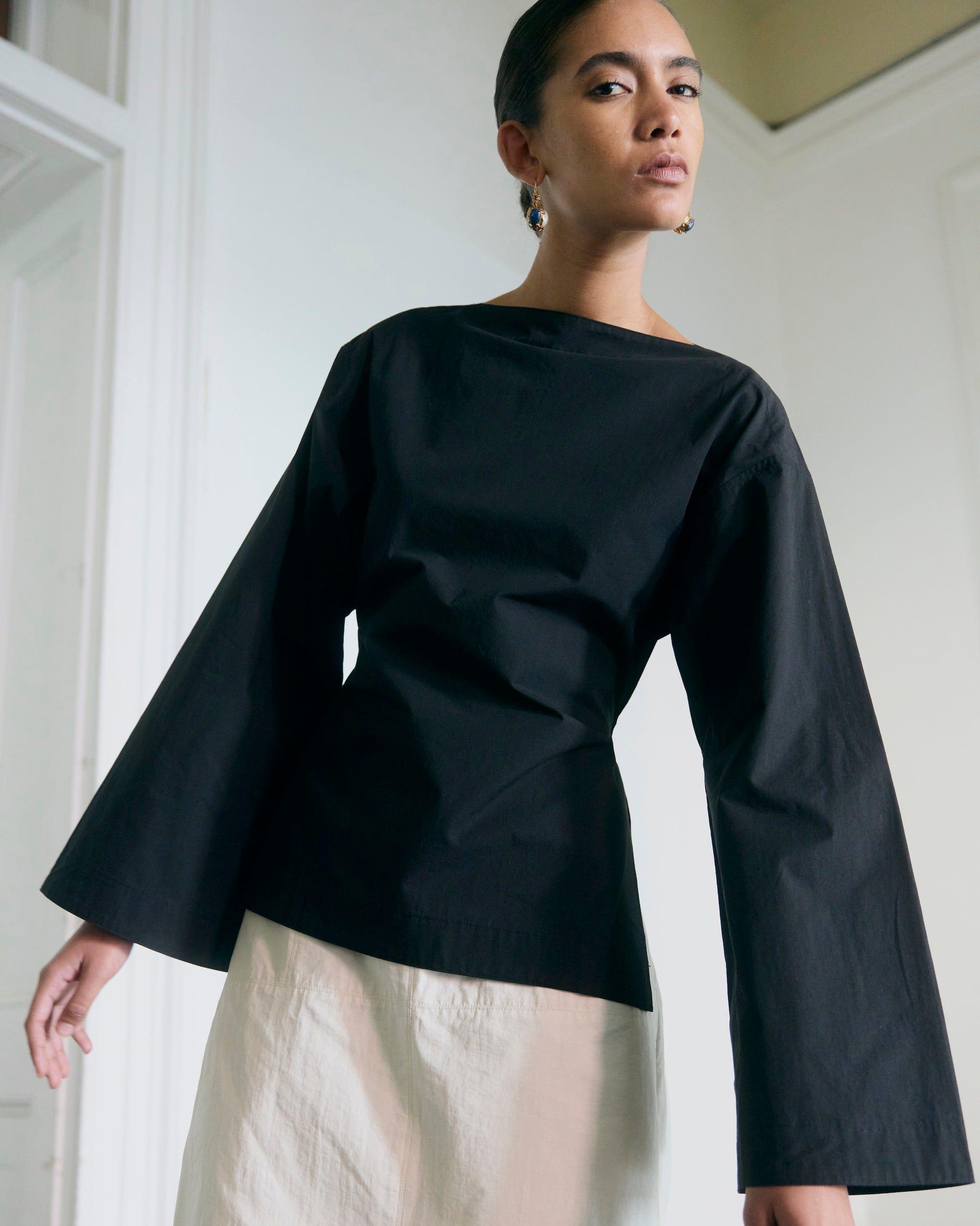 Iliana Sculpted Flare-Sleeve Blouse Product Image