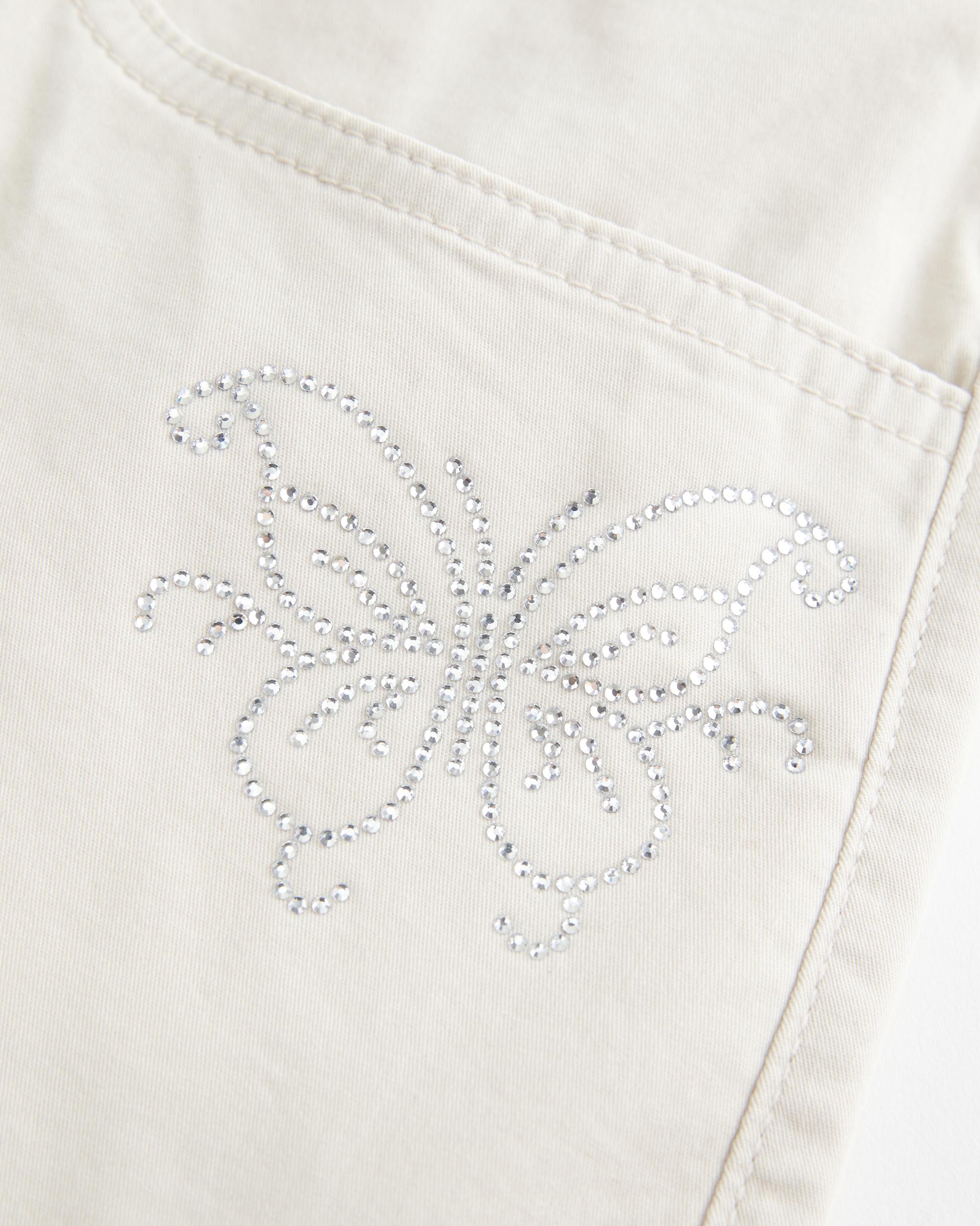 Low-Rise Shine Butterfly Twill Mini Skort Product Image