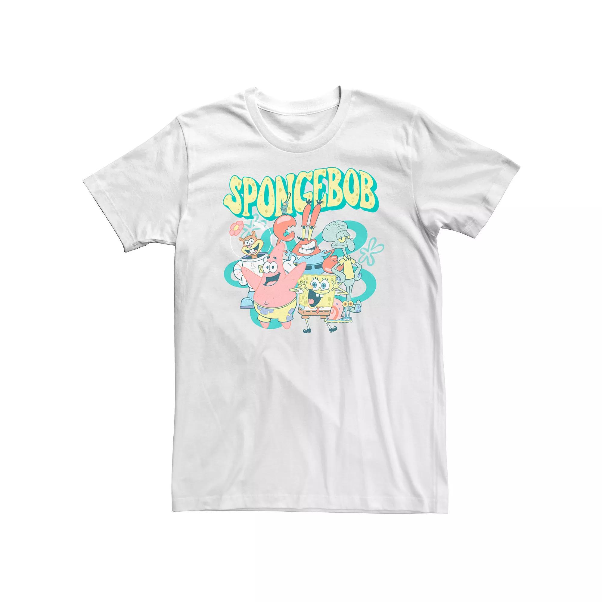 Big & Tall Sponge Bob All Friends Tee, Men's,  Product Image